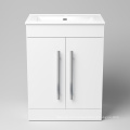 Elegant white lacquer solid wood bathroom vanity cabinet